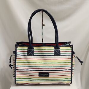 Dooney & Bourke Multi WaterColor Stripes Medium Tote Bag